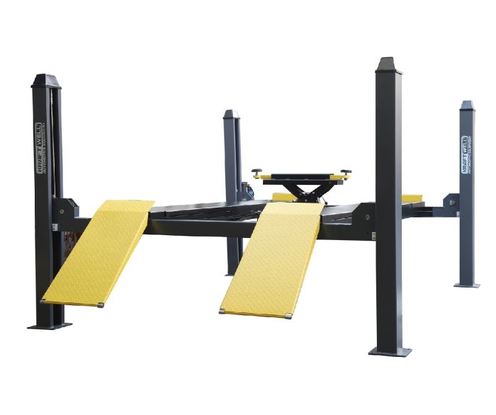 Подъемник четырехстоечный 4 тонн KraftWell QUATTRO 4W5.0, электрогидравлический, для сход-развала, 380В