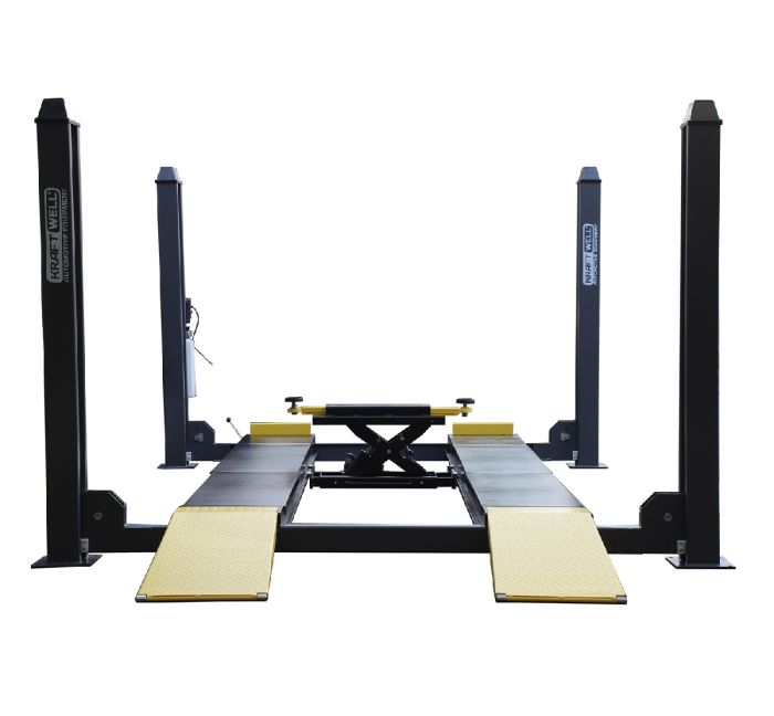 Подъемник четырехстоечный 4 тонн KraftWell QUATTRO 4W5.0, электрогидравлический, для сход-развала, 380В