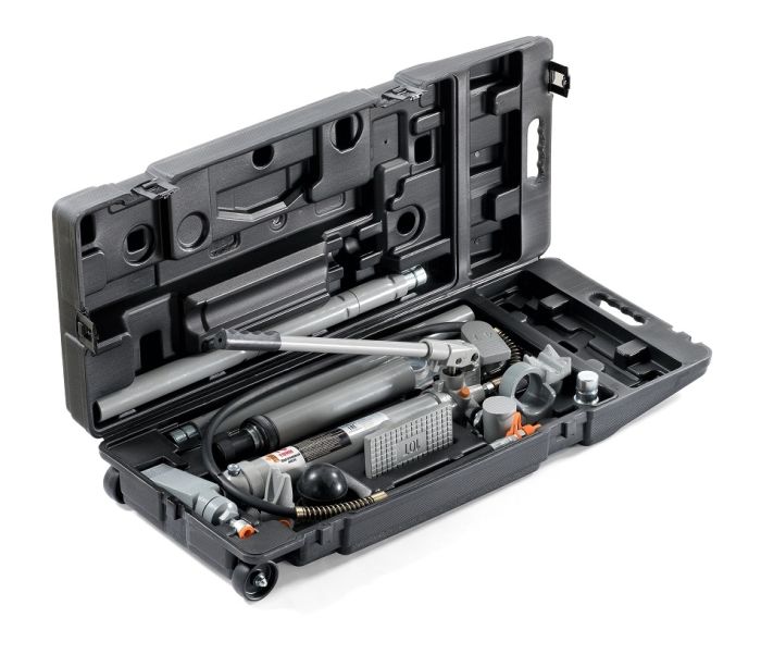 Растяжка гидравлическая 10 тонн KraftWell KRWPH10W, рихтовочный набор