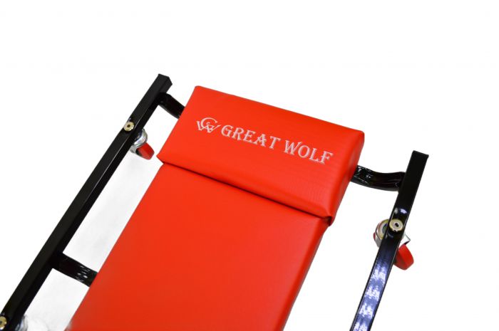Лежак подкатной низкопрофильный красный Great Wolf GWC-1