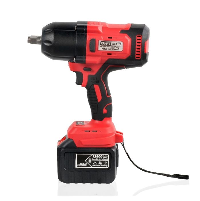 Гайковерт аккумуляторный ударный KraftWell KRW1500IW-E, 1/2", 1500Нм