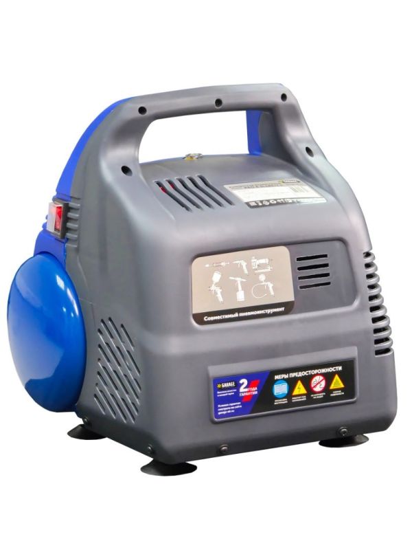 Поршневой компрессор безмасляный Garage PRO 6. SL180/1.1, прямой, 180л/мин, 6л, 220В