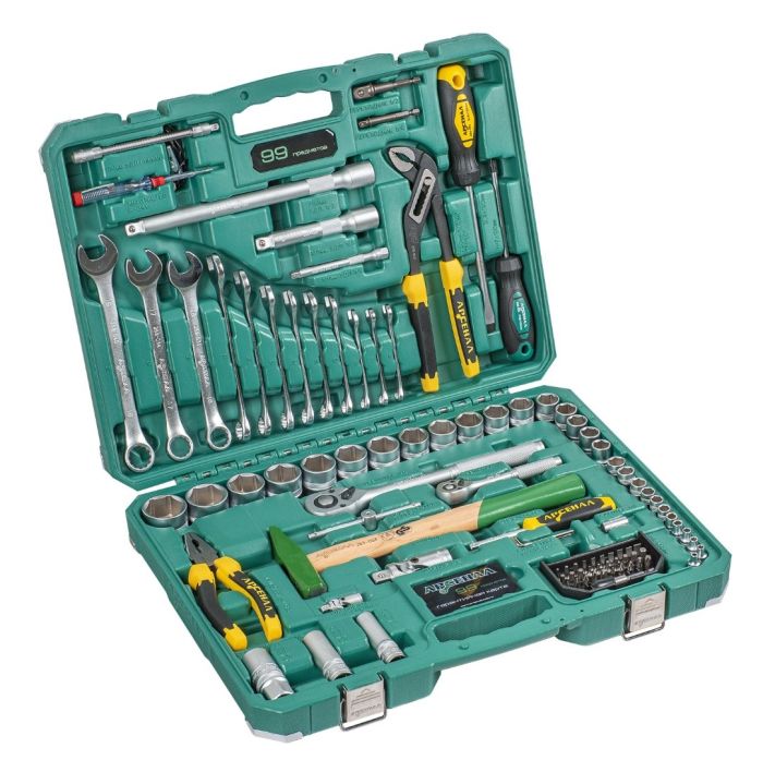 Набор инструментов Арсенал 8145110, с молотком, трещоткой, 99пр.