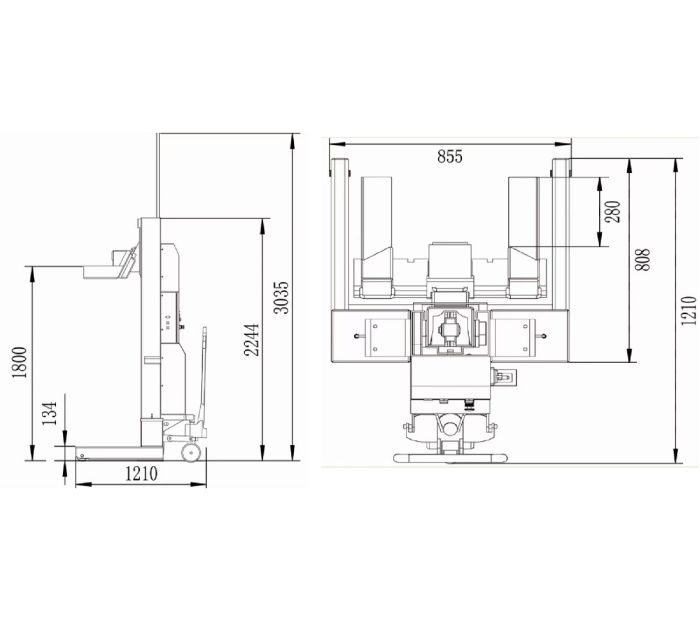 Подъёмник подкатной электрогидравлический 10 тонны (4х2,5т) KraftWell COMBI2.5 (KRW2.5H)