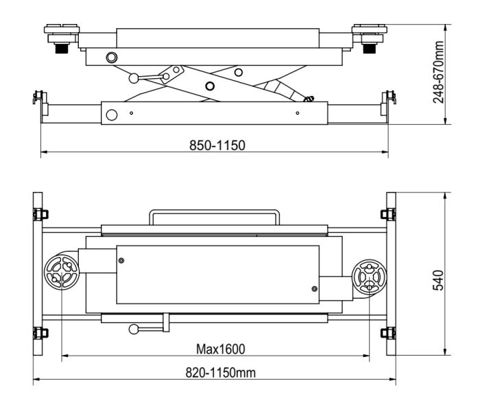 Траверса Kraftwell KRWJ2M, 2 тонны, привод от гидростанции подъемника