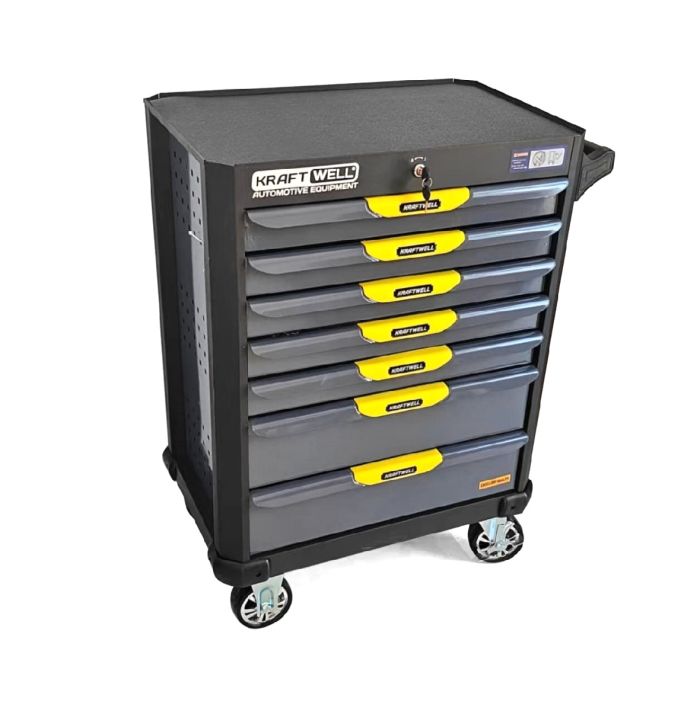 Тележка инструментальная KraftWell KRW-T7D, закрытая, 7 ящиков