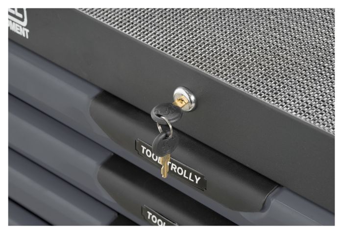 Тележка инструментальная KraftWell KRW-TTG+SET277, закрытая, 7 ящиков, с комплектом инструментов 277пр.