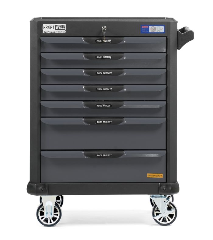 Тележка инструментальная KraftWell KRW-T7D, закрытая, 7 ящиков