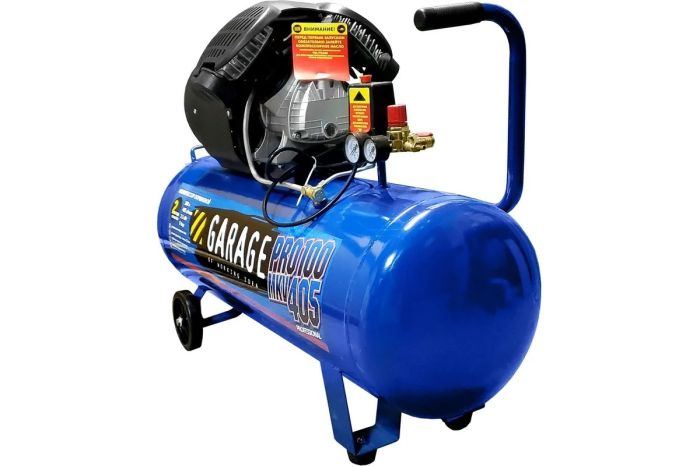 Поршневой компрессор Garage PRO 100.MKV405/2.3, прямой привод, 405л/мин, 100л, 220В