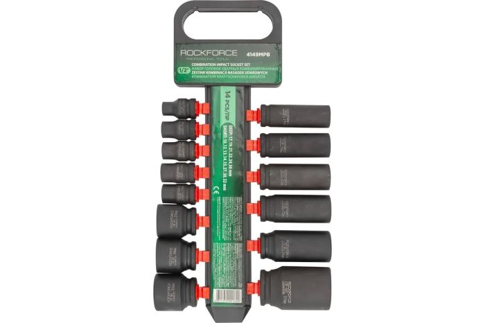 Набор ударных головок 6-гр. комбинированный Rock Force RF-4149MPB(50487), 1/2", 10-36мм, 14 пр.
