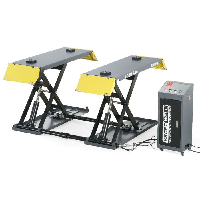 Подъемник ножничный мобильный электрогидравлический 3,5т KraftWell FORBI 3.5G/220, 220В, автомобильный