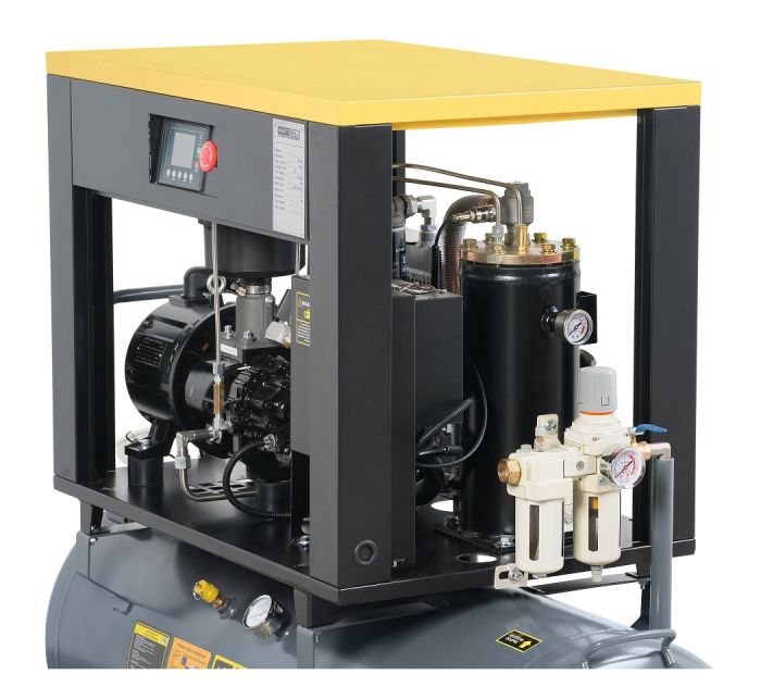 Винтовой компрессор KraftWell KRW-PSC680-200L, прямой привод, 10бар, 680л/мин, IP54, 380В, 200л