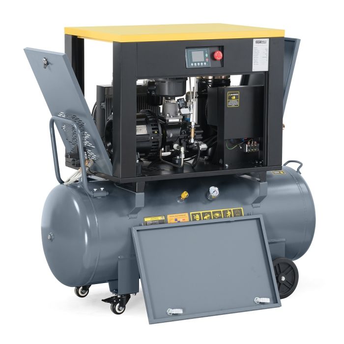 Винтовой компрессор KraftWell KRW-PSC680-200L, прямой привод, 10бар, 680л/мин, IP54, 380В, 200л