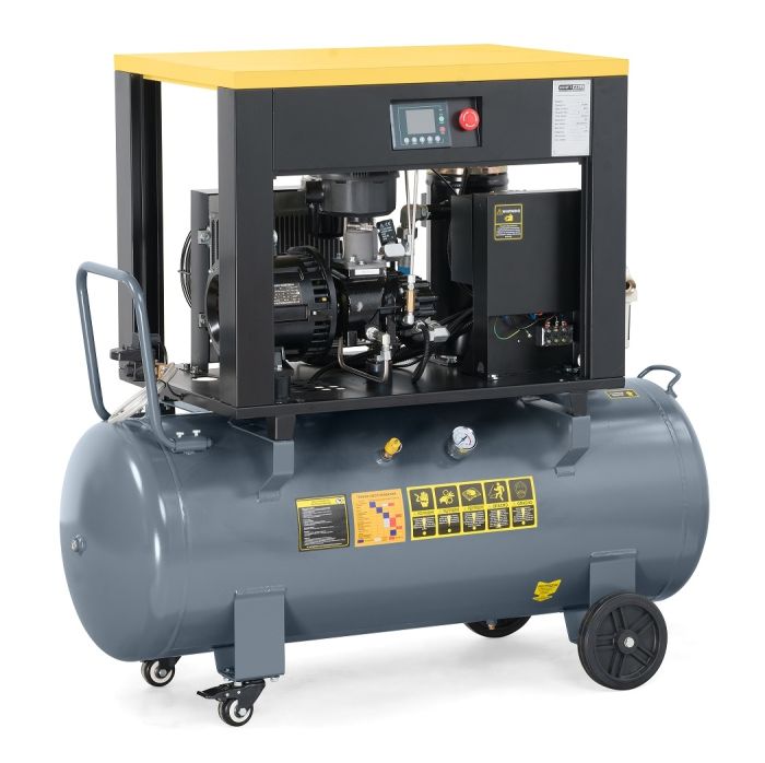 Винтовой компрессор KraftWell KRW-PSC680-200L, прямой привод, 10бар, 680л/мин, IP54, 380В, 200л