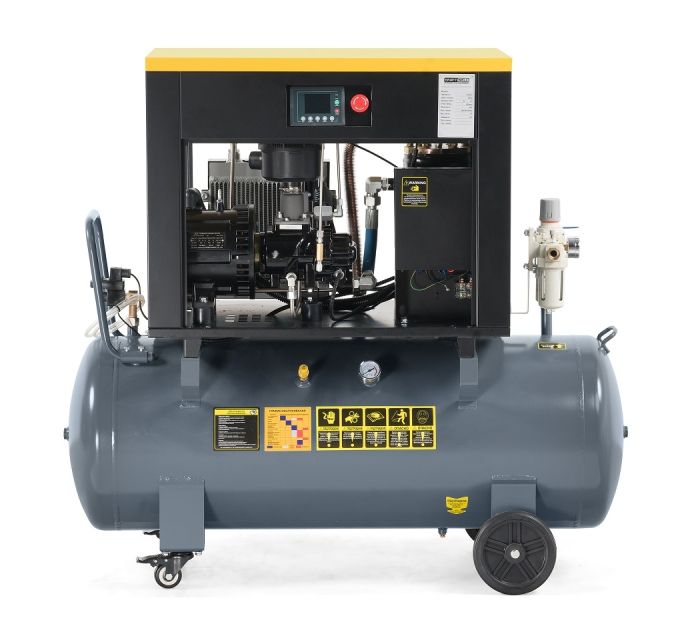 Винтовой компрессор KraftWell KRW-PSC680-200L, прямой привод, 10бар, 680л/мин, IP54, 380В, 200л