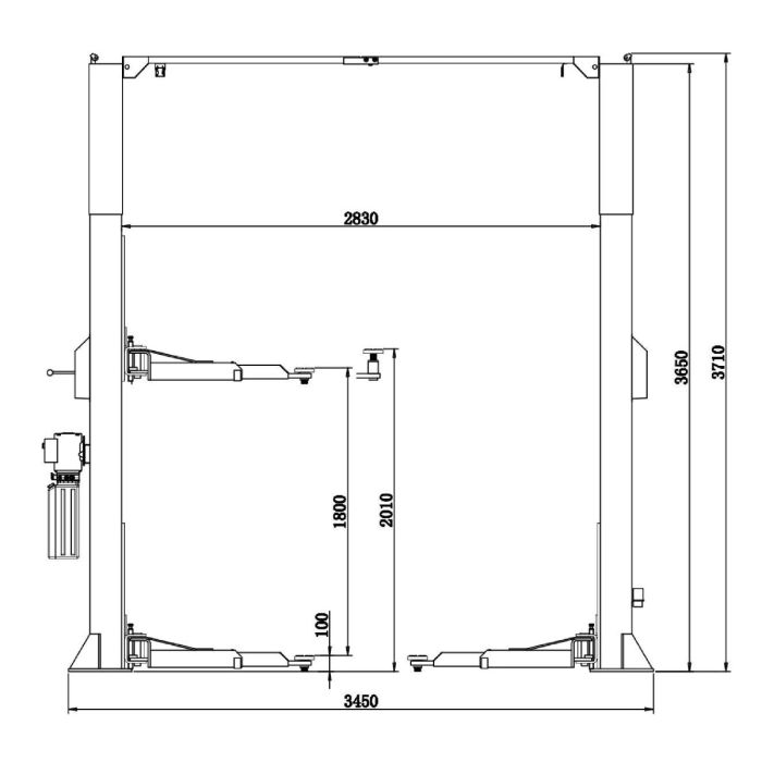 Подъемник двухстоечный автомобильный 4 тонны KraftWell VERSA 2B, электрогидравлический, 380В