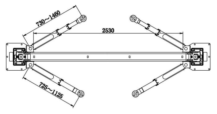 Подъемник двухстоечный автомобильный 4 тонны KraftWell VERSA 2C, электрогидравлический, 380В, с анкерами и проставками