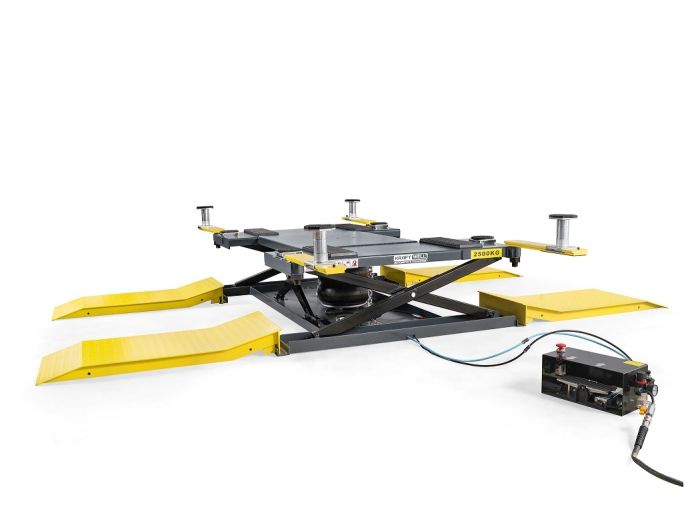 Подъемник автомобильный ножничный 2,5 тонны KraftWell FORBI 2.5G, пневматический
