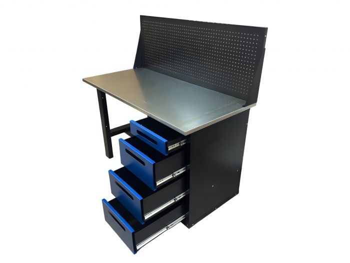 Верстак слесарный Great Wolf GWT-V1400B1, 4 ящика, с экраном