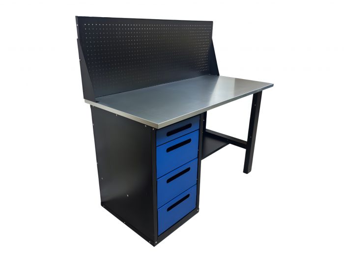 Верстак слесарный Great Wolf GWT-V1400BL1, 4 ящика, с экраном