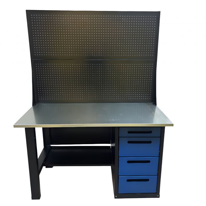 Верстак слесарный Great Wolf GWT-V1400B2, 4 ящика, дв.экран