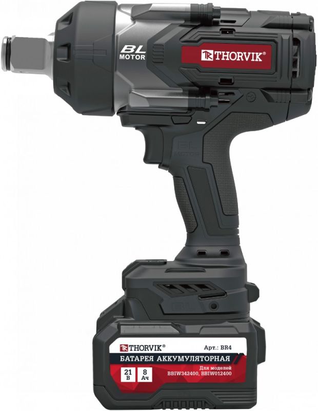 Гайковерт аккумуляторный ударный Thorvik BBIW012400, 1", 2400 Нм, в кейсе