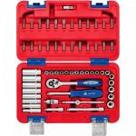 Набор инструментов в кейсе МАСТАК 01-057C, универсальный, 57 предметов, с трещоткой, 1/4"