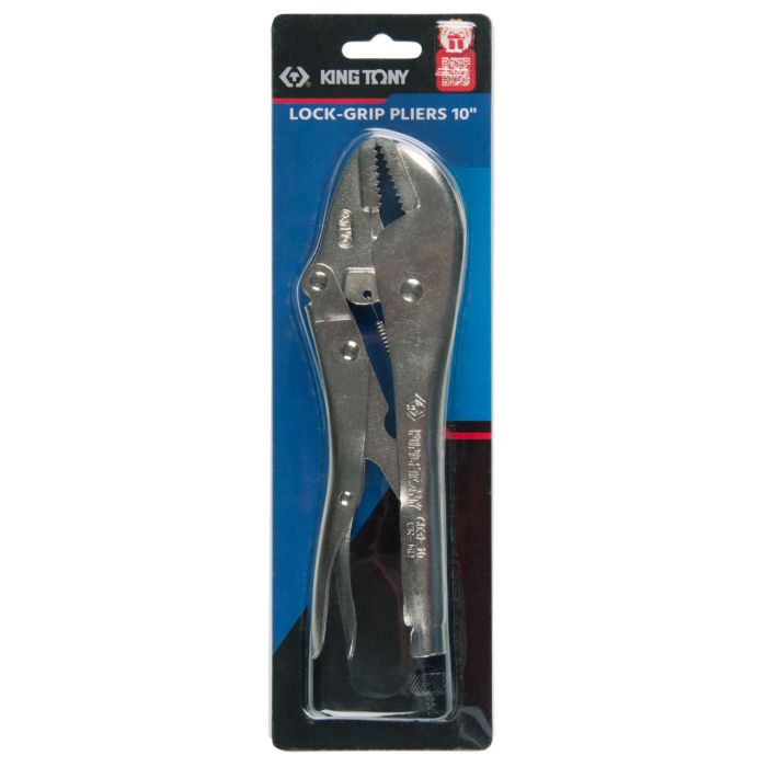 Зажим струбцины с фиксатором King Tony 6031-10N, с прямыми губками, 10", 254мм