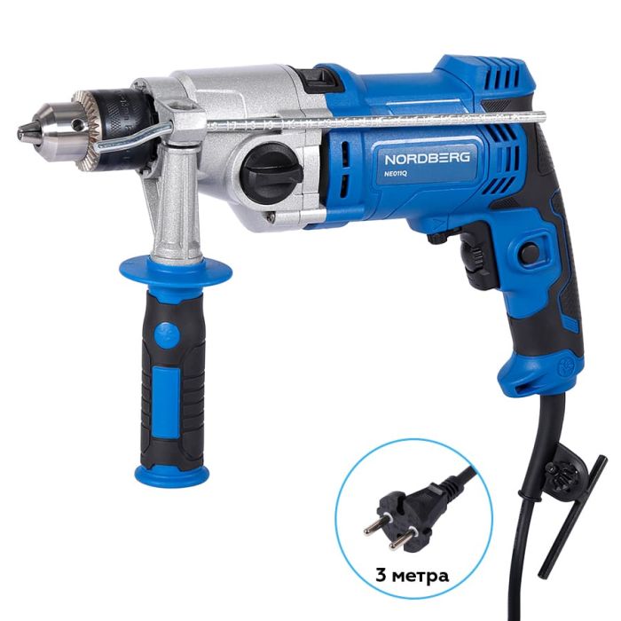Дрель электрическая ударная Nordberg NE011Q, до 13мм, 1100Вт, 220В