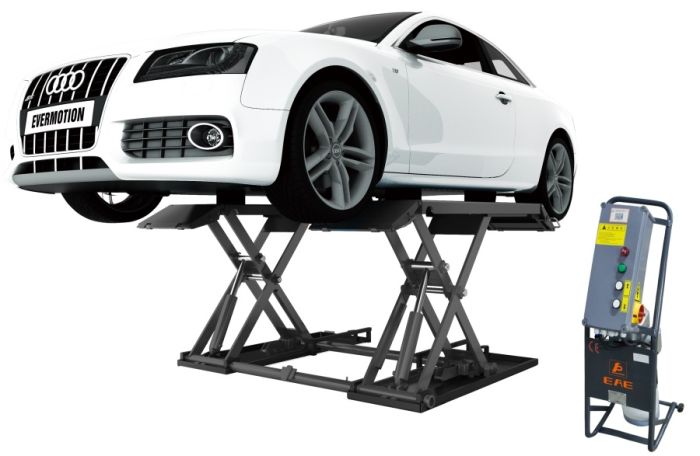 Подъемник автомобильный ножничный 3 тонны Everlift EE-MR30 (RAL7016), электрогидравлический, 380В