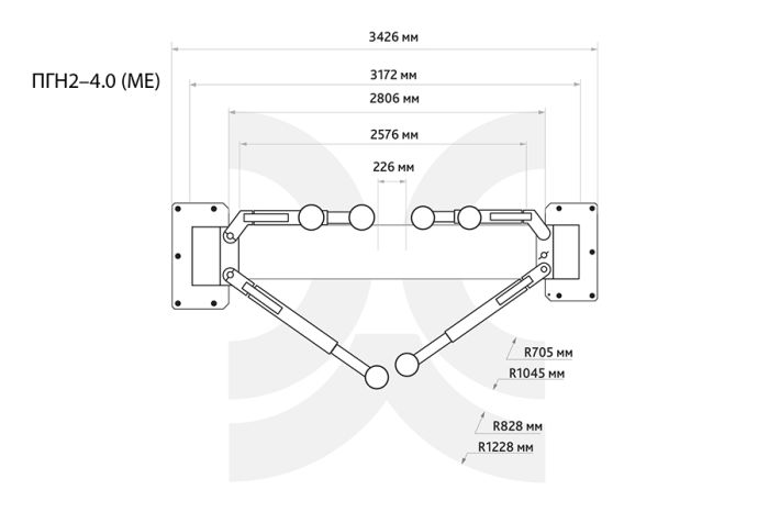 Подъемник двухстоечный автомобильный 4 тонны Станкоимпорт ПГН2-4.0 (МЕ), электрогидравлический, 380В