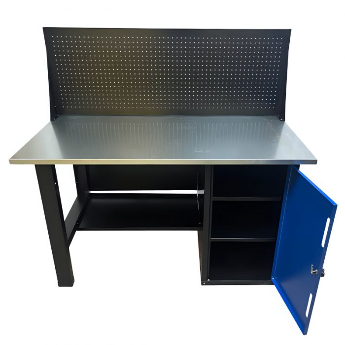 Верстак слесарный Great Wolf GWT-V1400T1, тумба с дверью, экран