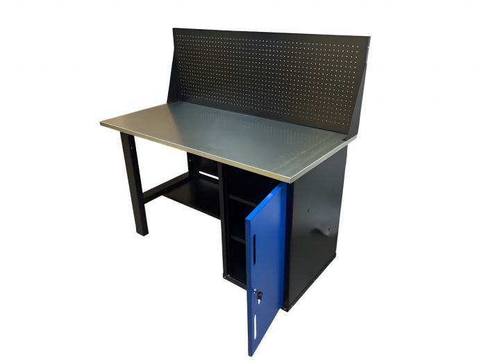 Верстак слесарный Great Wolf GWT-V1400T1, тумба с дверью, экран