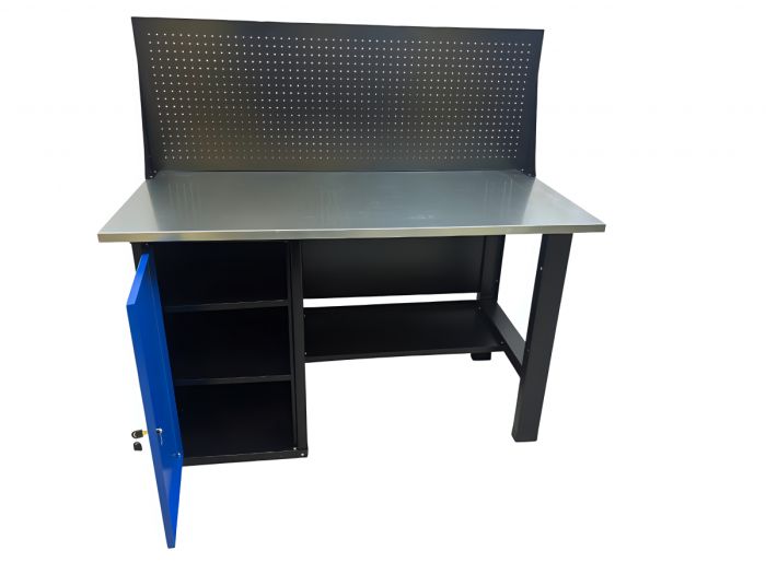 Верстак слесарный Great Wolf GWT-V1400TL1, тумба с дверью, экран