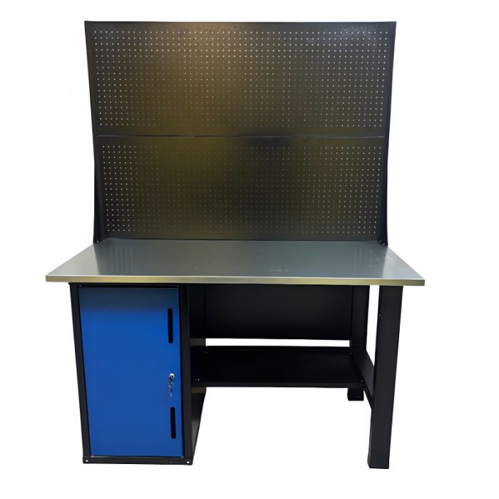 Верстак слесарный Great Wolf GWT-V1400TL2, тумба с дверью, дв. экран