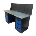 Верстак слесарный Great Wolf GWT-V1800B1, 2 тумбы, 4 ящика, тумба с дверью, экран