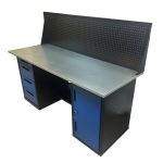 Верстак слесарный Great Wolf GWT-V1800BL1, 2 тумбы, 4 ящика, тумба с дверью, экран Верстак слесарный Great Wolf GWT-V1800BL1, 2 тумбы, 4 ящика, тумба с дверью, экран