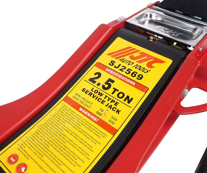Домкрат гидравлический подкатной 2.5т JTC JTC-SJ2569, 75-500мм, низкопрофильный