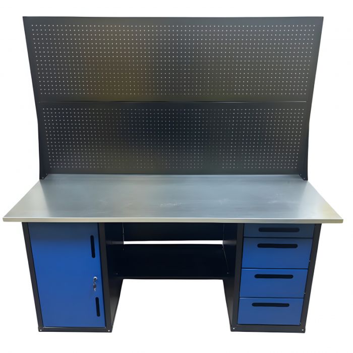 Верстак слесарный Great Wolf GWT-V1800B2, 2 тумбы, 4 ящика, тумба с дверью, дв. экран