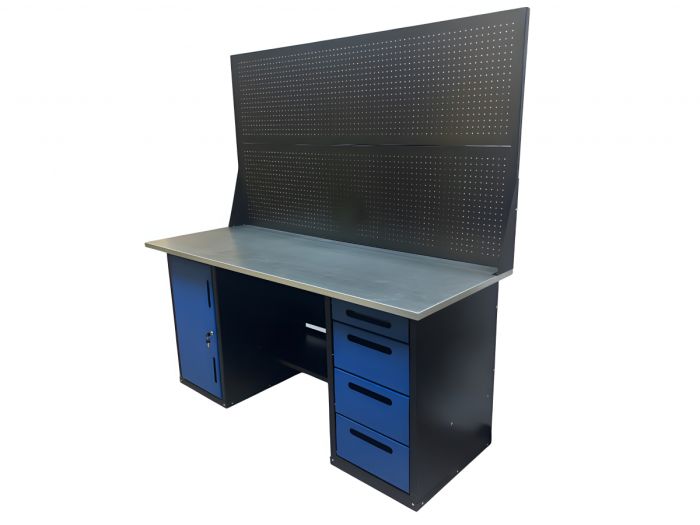 Верстак слесарный Great Wolf GWT-V1800B2, 2 тумбы, 4 ящика, тумба с дверью, дв. экран