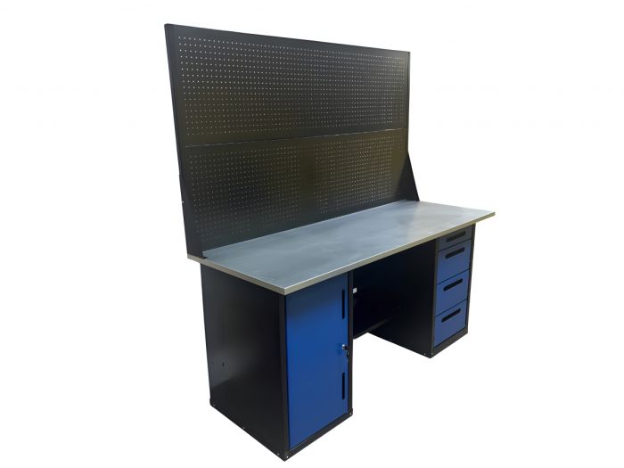 Верстак слесарный Great Wolf GWT-V1800B2, 2 тумбы, 4 ящика, тумба с дверью, дв. экран