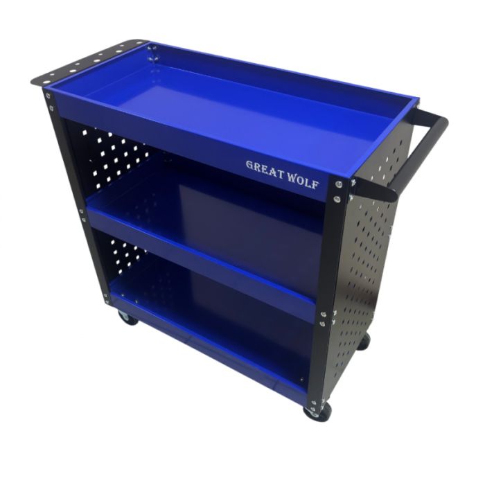 Тележка инструментальная Great Wolf GW-3ST3 Blue, открытая, 3 полки