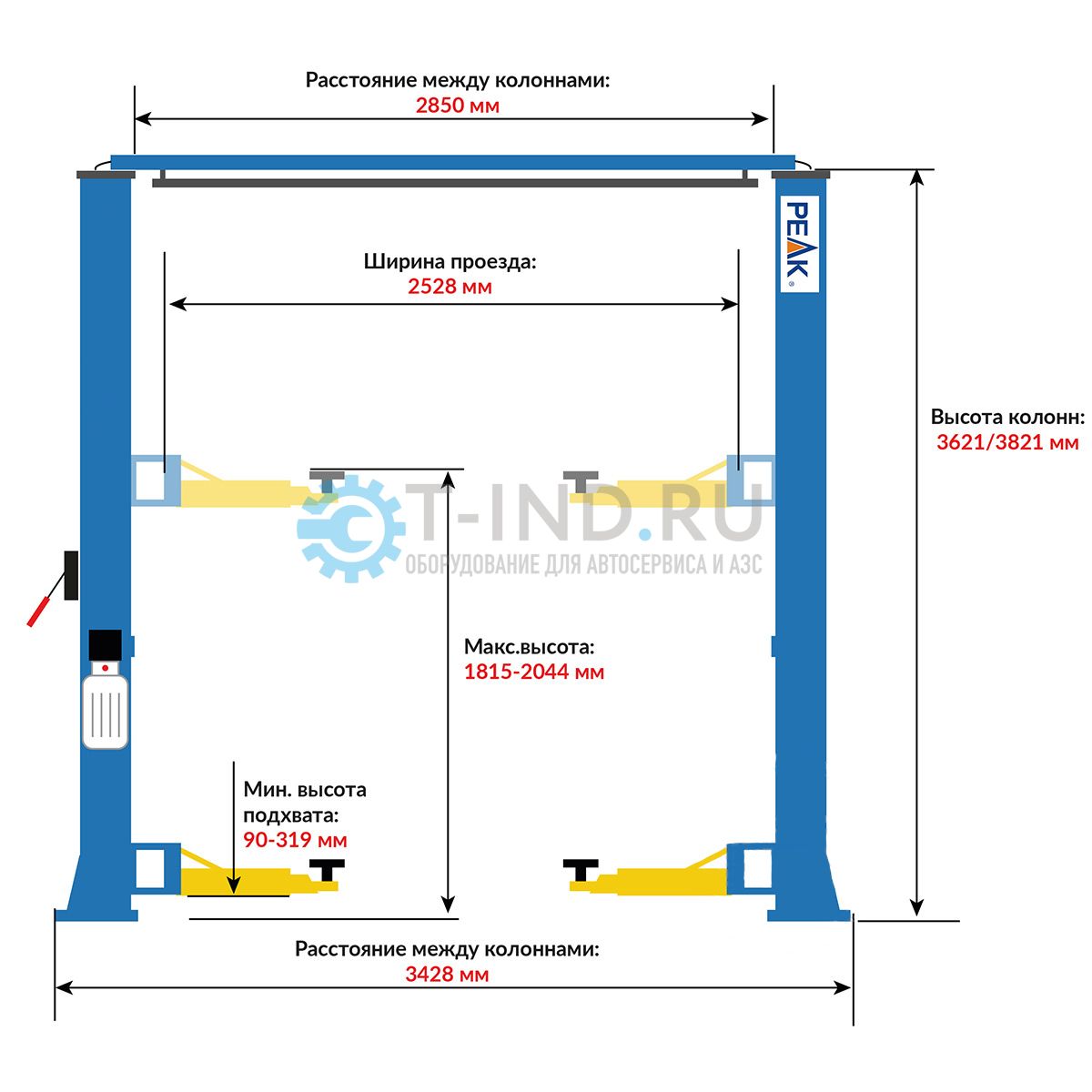 Высота т 4. Peak 208 подъемник двухстоечный. Подъемник двухстоечный Peak 209 sac. Peak 210 двухстоечный подъемник 4.5 т. Габариты автоподъемника т4 с верхней синхронизацией.