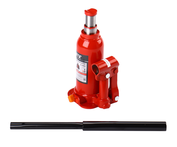 Домкрат бутылочный гидравлический 2т GTE GTE-TH80202, 170-370мм, 2-х плунжерный