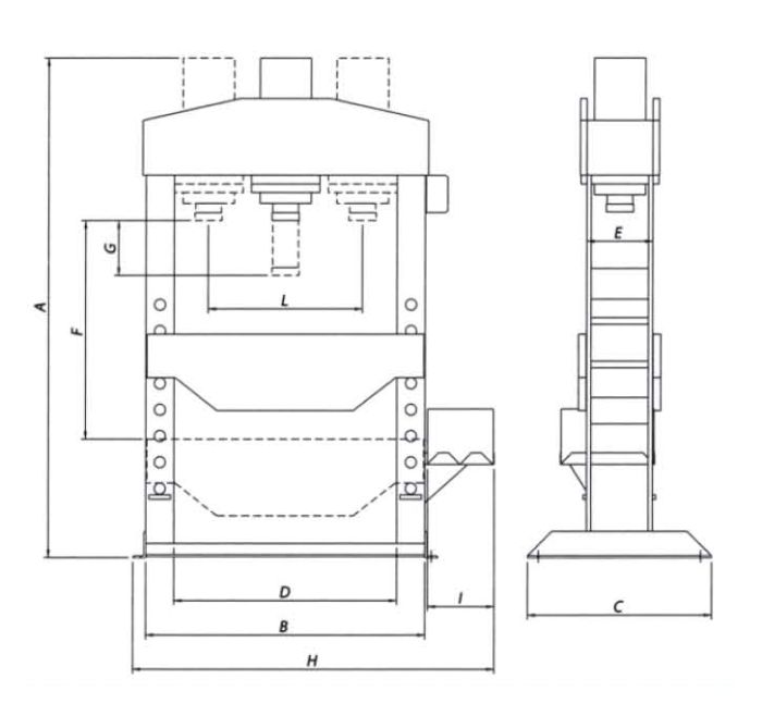 Пресс электрогидравлический 50 тонн Werther-OMA PRM50 (OMA 665), напольный, гаражный