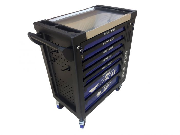 Тележка инструментальная Great Wolf GW-8ST 248 BLUE SET, 8 ящиков, с набором инструментов 248пр.