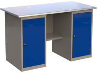 Верстак слесарный Wellmet ML 1400 ML0/ML0, 2 тумбы с дверцей