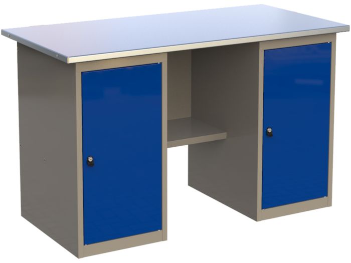 Верстак слесарный Wellmet ML 1400 ML0/ML0, 2 тумбы с дверцей