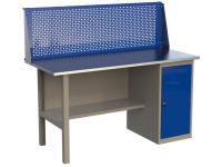 Верстак слесарный Wellmet ML 1600 ML0, 1 тумба с дверцей, с экраном