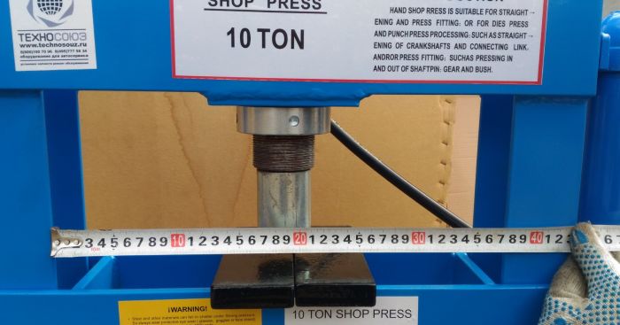 Пресс гидравлический ручной 10 тонн Техносоюз TS0901, настольный, гаражный